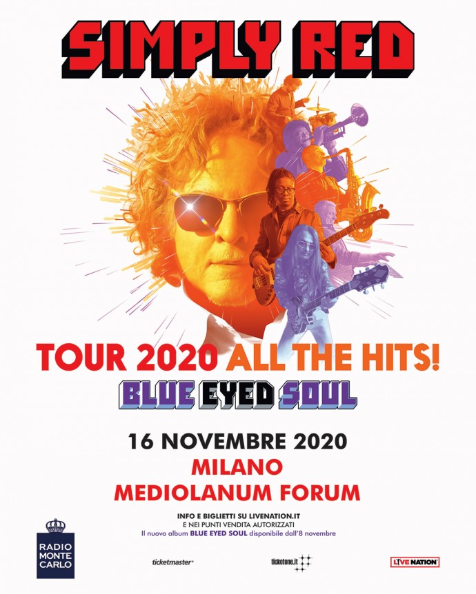Simply Red: annunciato il nuovo tour mondiale. Unica data in Italia il 16 novembre 2020 al Mediolanum Forum di Milano.